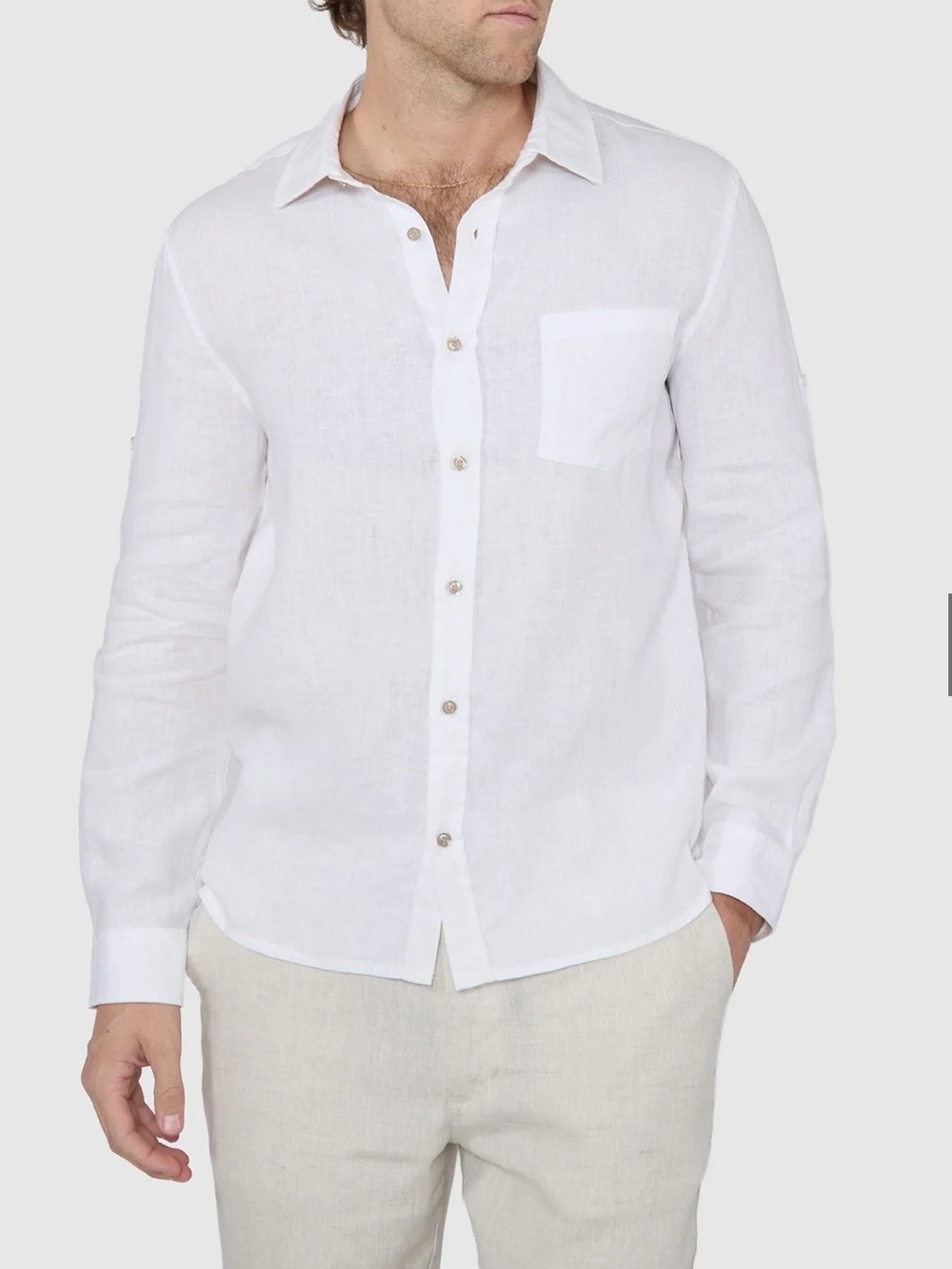 Men's Westport Black White Linen Long-Sleeve Shirt size 3XB